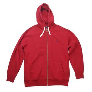 Polo Ralph Lauren Hoodie Mens XLT Red Full Zip Sweatshirt Hood Pony
